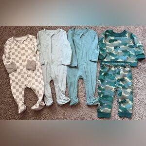 Baby Footed Zip One-Piece Sleepers & Two piece set bundle 3/6 months